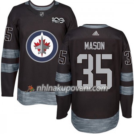 Winnipeg Jets Dresy Steve Mason 35 1917-2017 100th Anniversary Adidas Černá Authentic - Pánské Winnipeg Jets Dresy Steve Mason 35 1917-2017 100th Anniversary Adidas Černá Authentic - Pánské